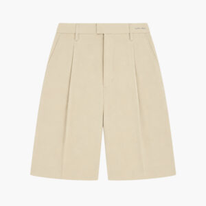 Cream Pleated Shorts
